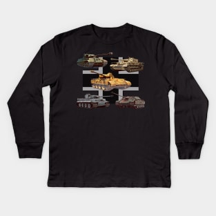 German Tanks WW2 V Panther Jagdpanther Tiger 1 Tiger 2 Kids Long Sleeve T-Shirt